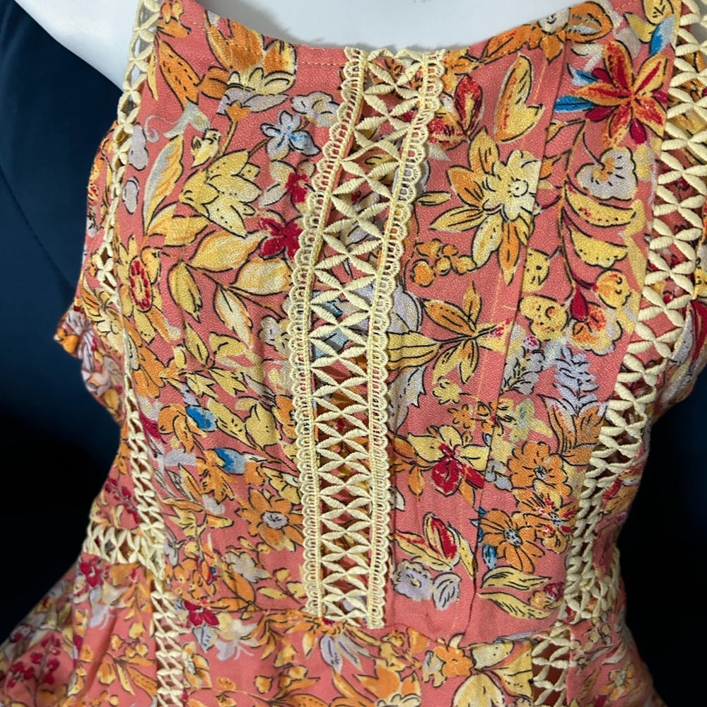Chelsea & Violet Orange Yellow Halter Sundress - Picture 2 of 10
